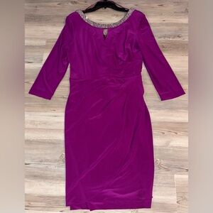 NWOT Alex Evenings Size 14 Elegant Purple Women's Dress
